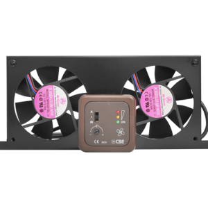 Ventilador Duplo com Termostato Quadrado Castanho